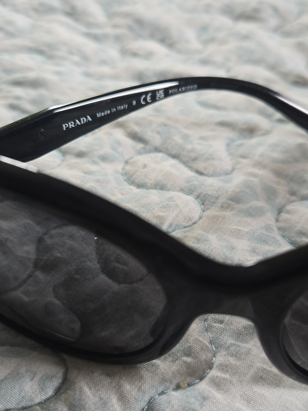 Prada Glossy Black Rounded Frame Sunglasses - Picture 4 of 9